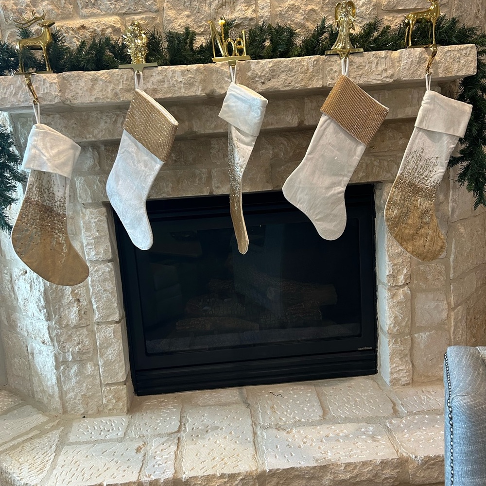 Z Gallerie Holiday Christmas Stockings Set of 5